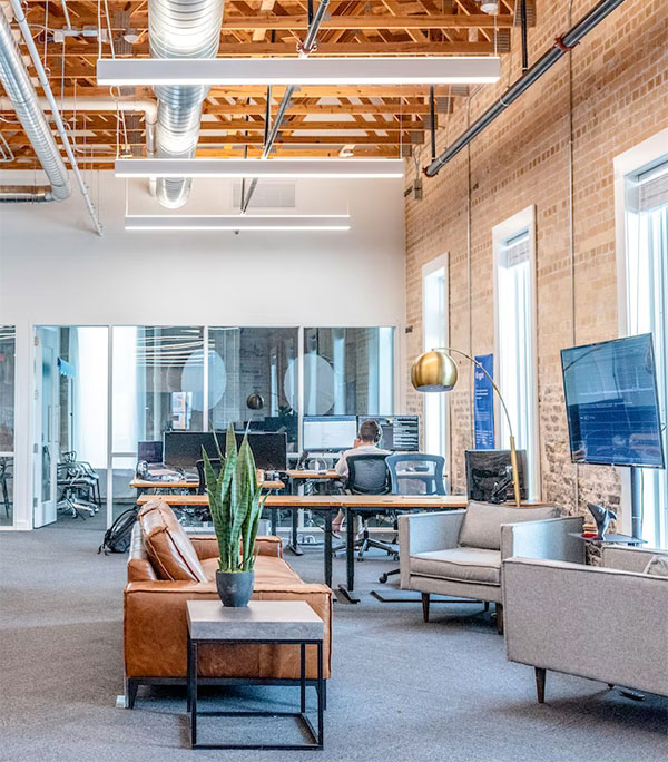 Modern meeting chamber with sleek furniture and contemporary design