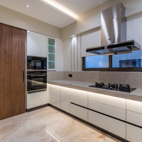 Modern kitchen cabinets with sleek design and ample storage